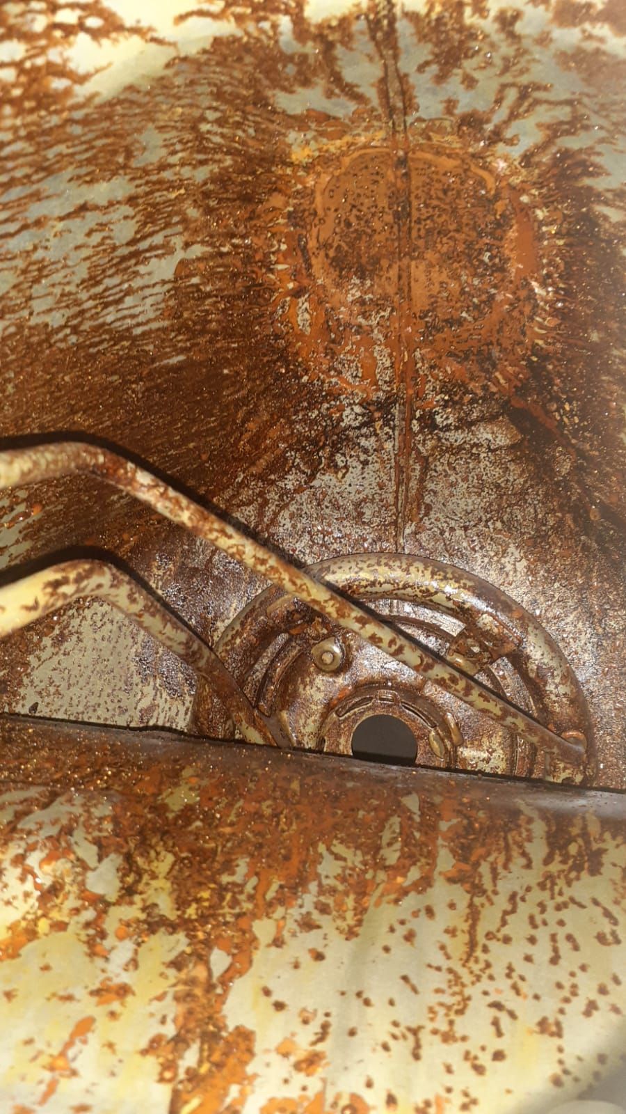 Motorcycle tank internal treatment – before photo 2