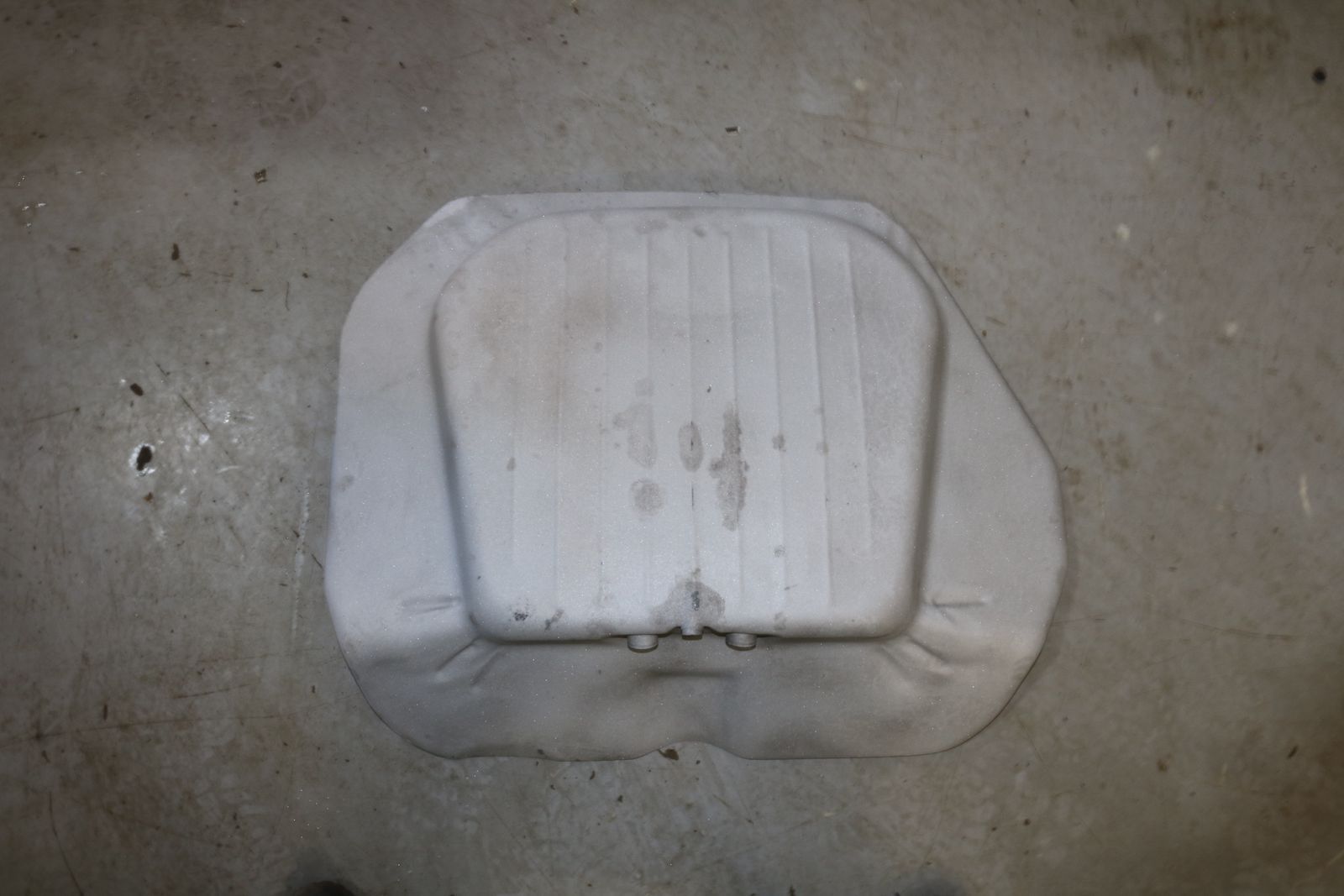 Old car fuel tanks: split open and sandblasted – sandblasted tank half 1